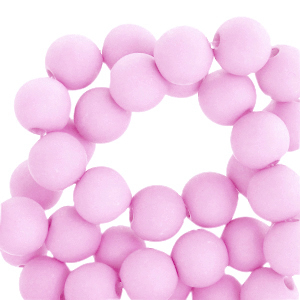 Acrylic beads 6mm matt pink, 10 grams